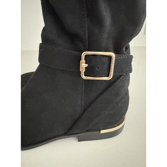 Nine West Andone Over The Knee Boots Womens Sz 8 M Black Faux suede Wide Calf - Picture 10 of 16